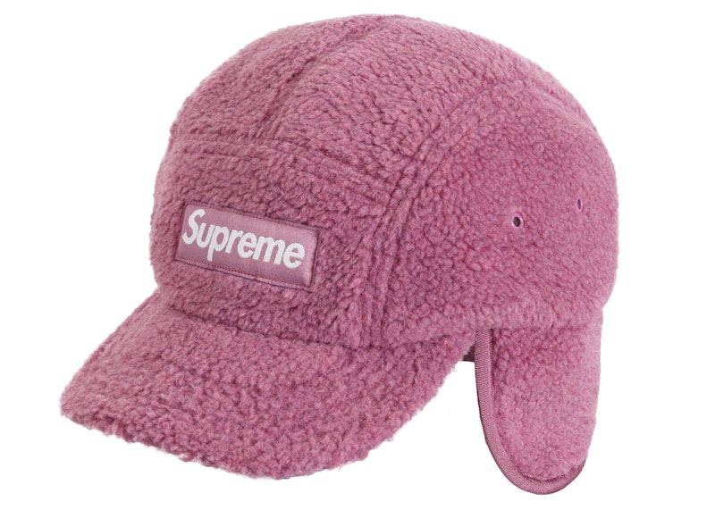 Supreme Deep Pile Earflap Camp Cap Dusty Pink