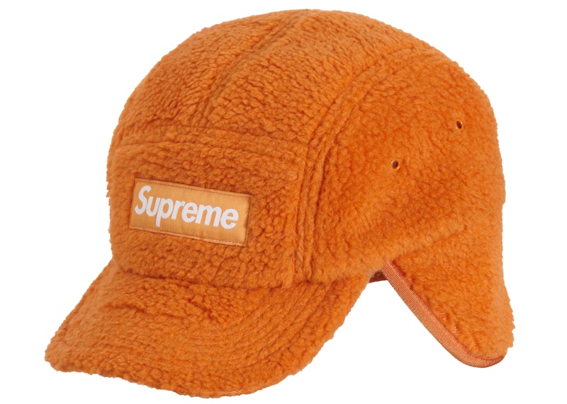 Supreme Deep Pile Earflap Camp Cap Orange