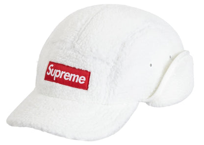 Supreme Deep Pile Earflap Camp Cap White