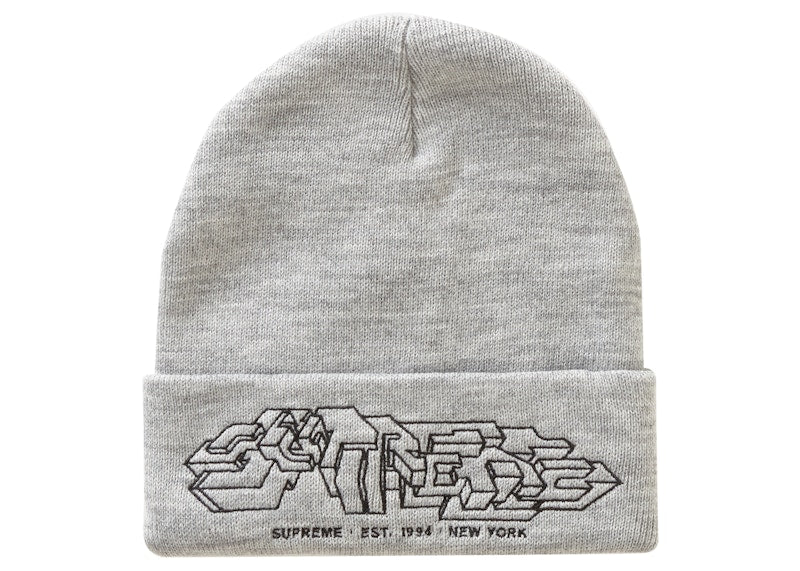 Supreme Delta Logo Beanie Heather Grey
