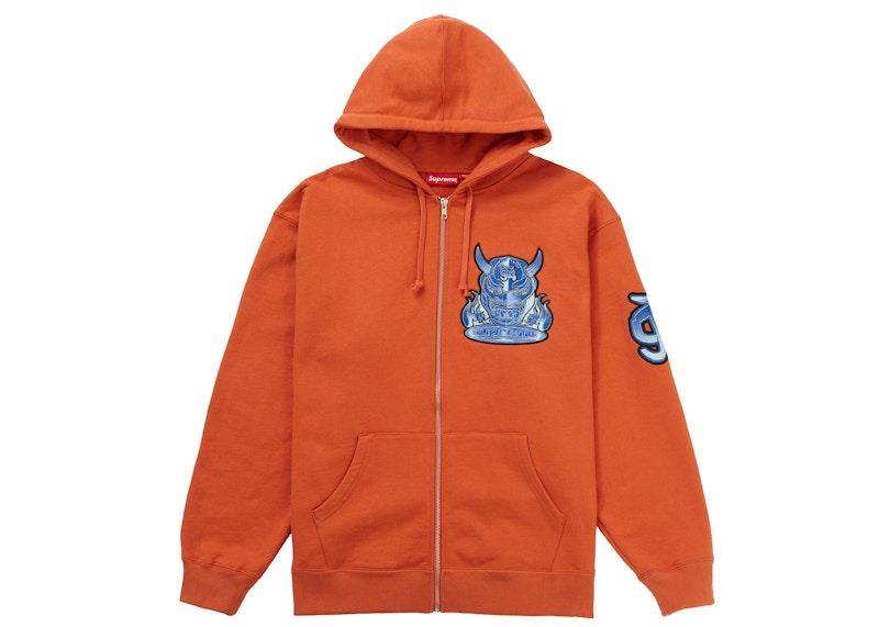 Supreme Demon Zip Up Hooded Sweatshirt Burnt Orange