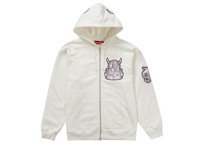 Supreme Demon Zip Up Hooded Sweatshirt White