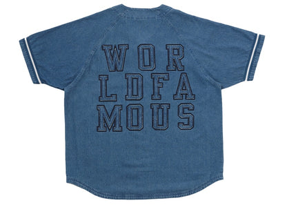 Supreme Denim Baseball Jersey Blue