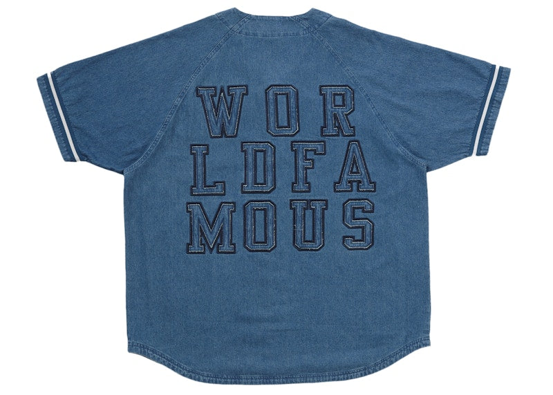 Supreme Denim Baseball Jersey Blue