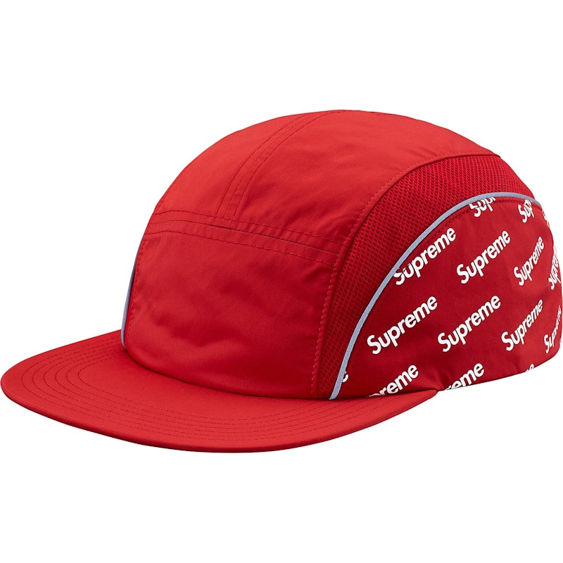 Supreme Diagonal Logo Side Panel Camp Cap Red
