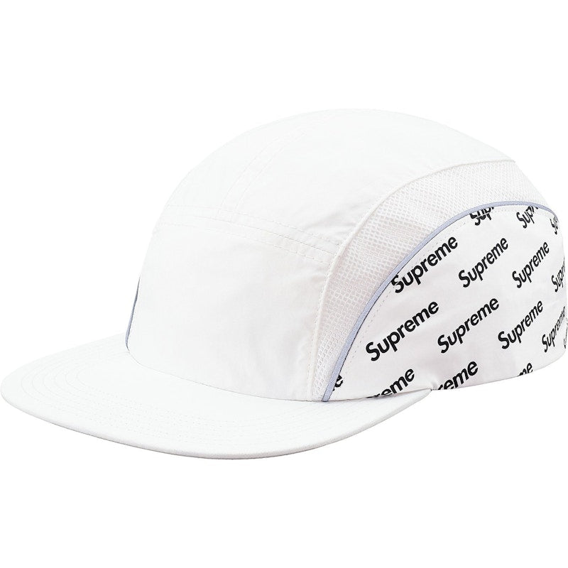Supreme Diagonal Logo Side Panel Camp Cap White