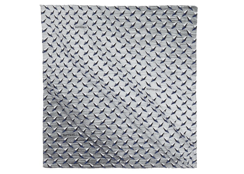 Supreme Diamond Plate Bandana White