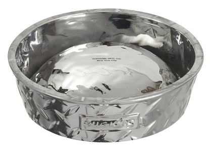 Supreme Diamond Plate Dog Bowl Silver