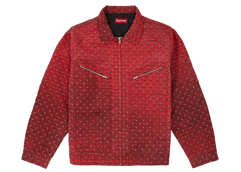 Supreme Diamond Plate Work Jacket Red