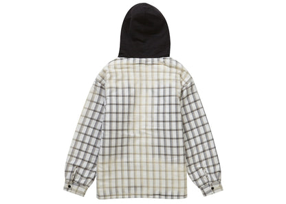 Supreme Dickies Plaid Hooded Zip Up Shirt White
