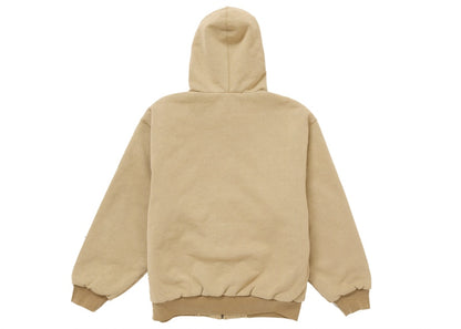 Supreme Dickies Quilted Lined Zip Up Hooded Sweatshirt Brown