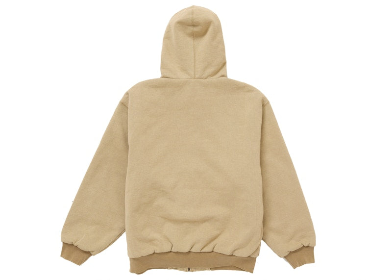 Supreme Dickies Quilted Lined Zip Up Hooded Sweatshirt Brown