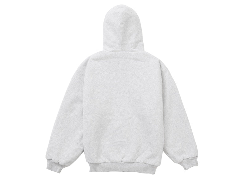 Supreme Dickies Quilted Lined Zip Up Hooded Sweatshirt Heather Grey