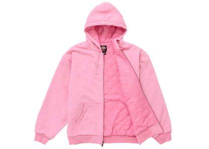 Supreme Dickies Quilted Lined Zip Up Hooded Sweatshirt Pink