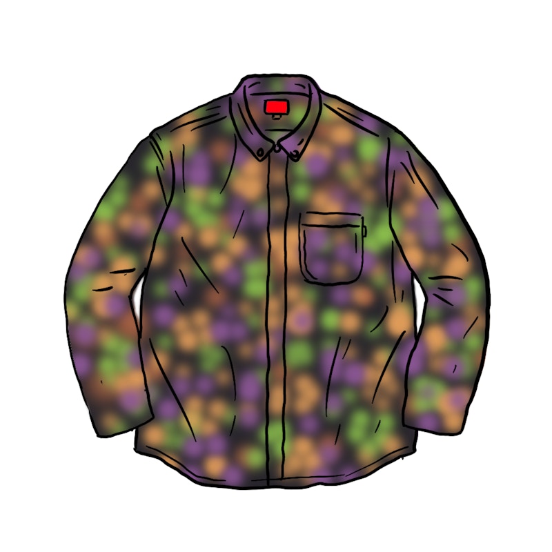 Supreme Digi Floral Corduroy Shirt Gold