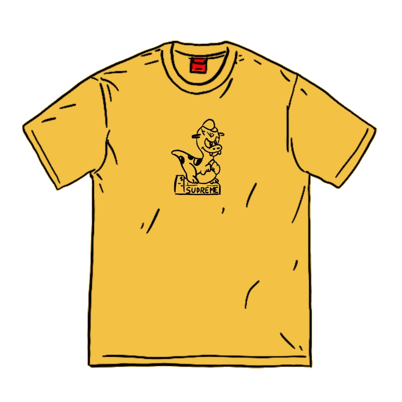 Supreme Dinosaur Tee Acid Yellow