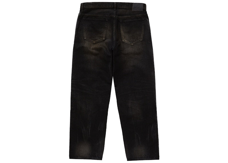 Supreme Distressed Loose Fit Selvedge Jean (FW24) Washed Black