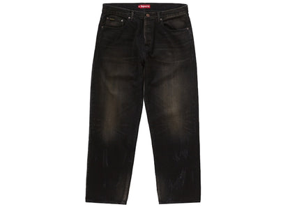Supreme Distressed Loose Fit Selvedge Jean (FW24) Washed Black