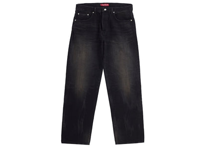 Supreme Distressed Loose Fit Selvedge Jean (SS25) Washed Black