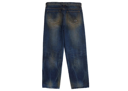 Supreme Distressed Loose Fit Selvedge Jean (SS25) Washed Indigo
