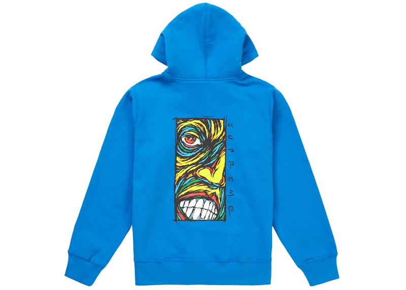 Supreme Disturbed Zip Up Hooded Sweatshirt Bright Blue