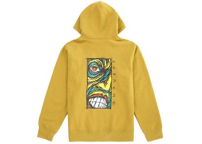 Supreme Disturbed Zip Up Hooded Sweatshirt Dark Mustard