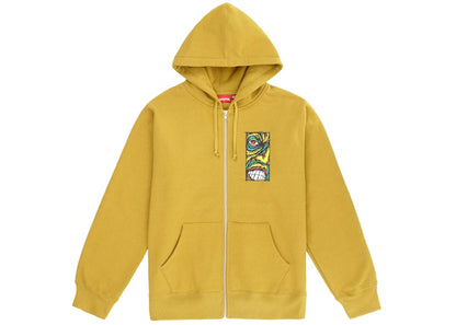 Supreme Disturbed Zip Up Hooded Sweatshirt Dark Mustard