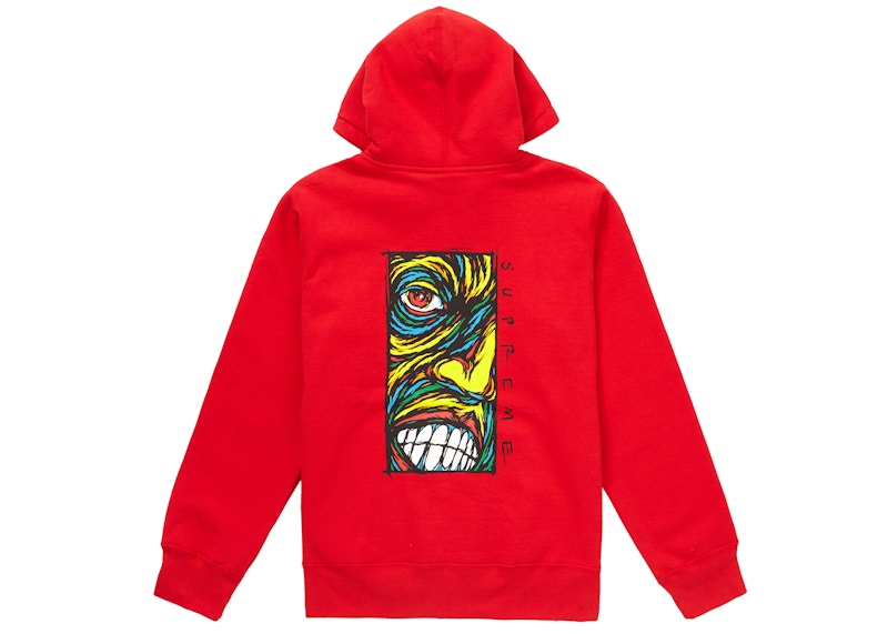 Supreme Disturbed Zip Up Hooded Sweatshirt Red