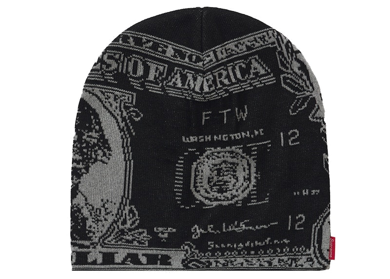 Supreme Dollar Beanie Black