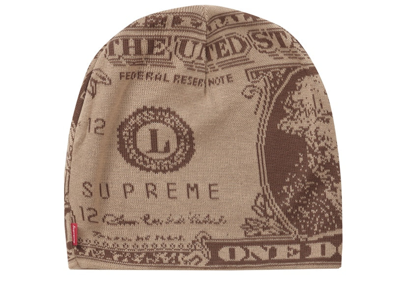 Supreme Dollar Beanie Tan