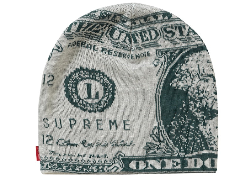 Supreme Dollar Beanie White