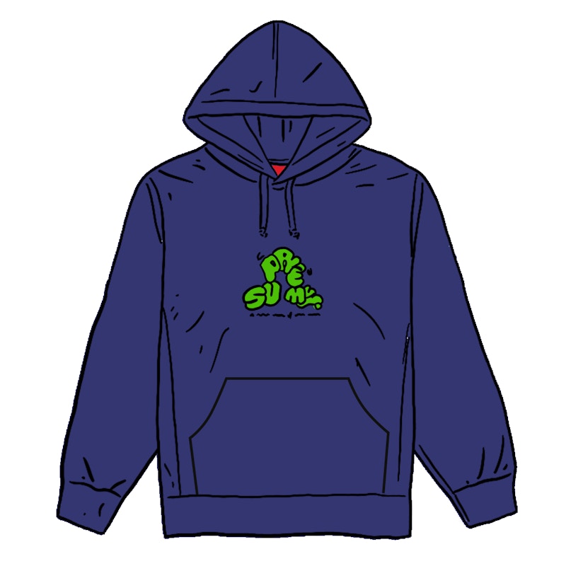 Supreme Don't Care Hooded Sweatshirt Washed Navy