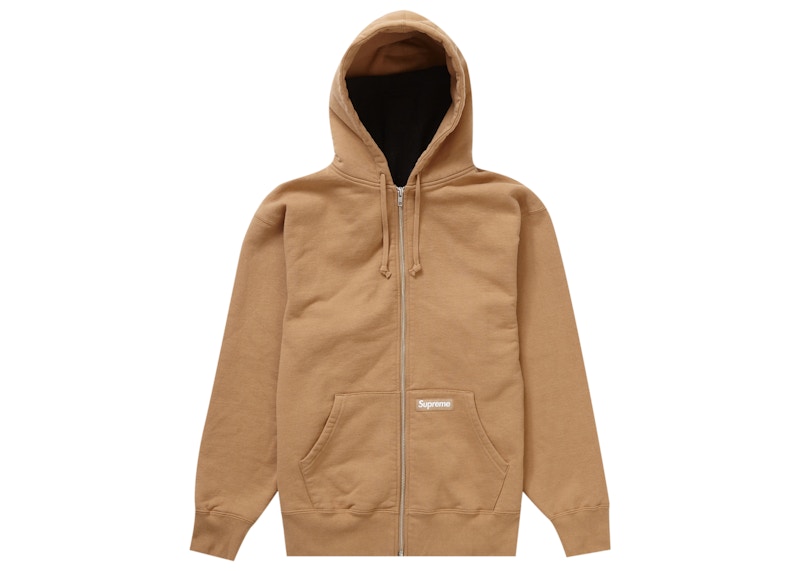 Supreme Double Hood Facemask Zip Up Hooded Sweatshirt Light Brown