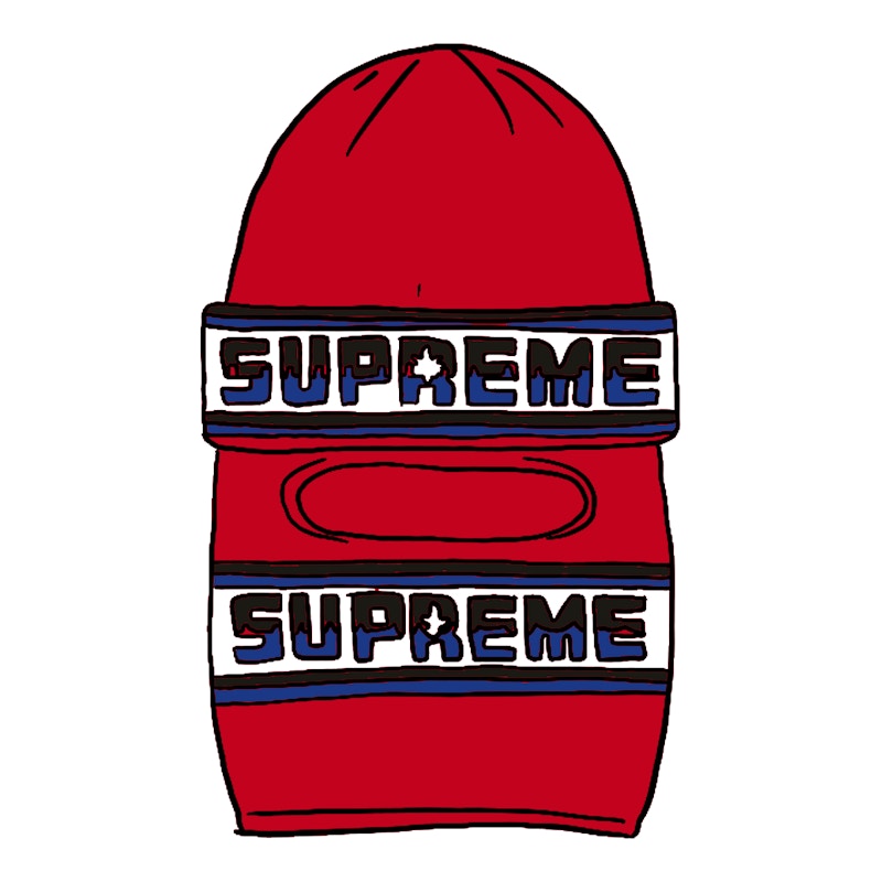 Supreme Double Logo Facemask Beanie Red