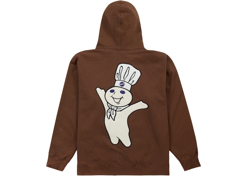 Supreme Doughboy Zip Up Hooded Sweatshirt Brown