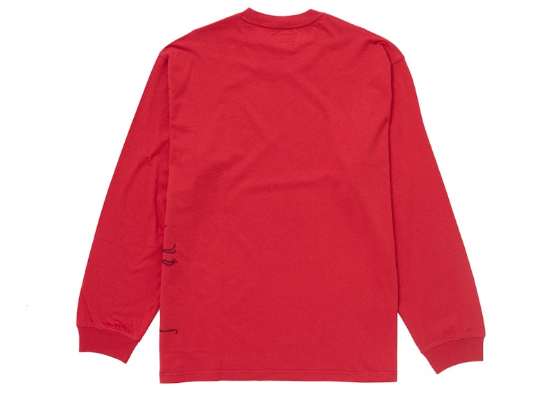 Supreme Dragon Embroidered L/S Top Red