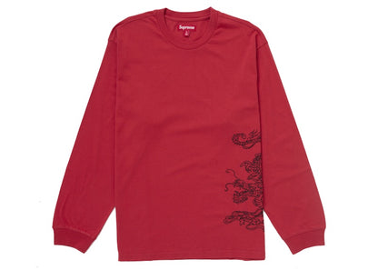 Supreme Dragon Embroidered L/S Top Red
