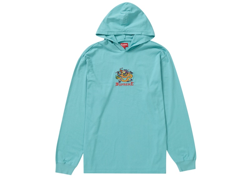 Supreme Dragon Hooded L/S Top Dusty Aqua