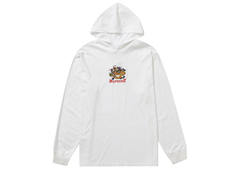 Supreme Dragon Hooded L/S Top White