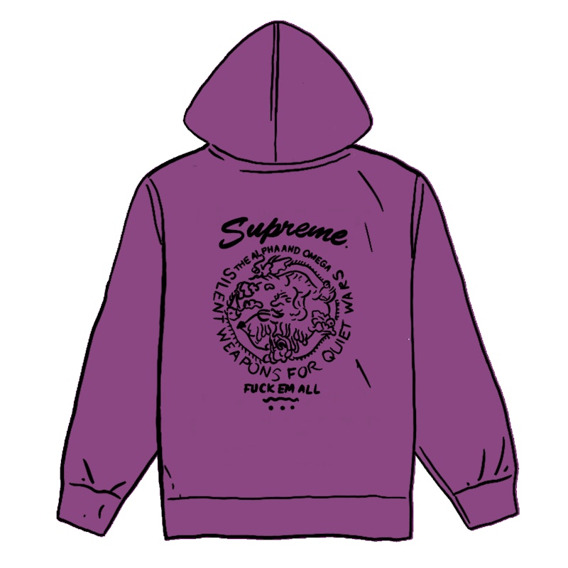 Supreme Dragon Overdyed Hooded Sweatshirt Bright Purple