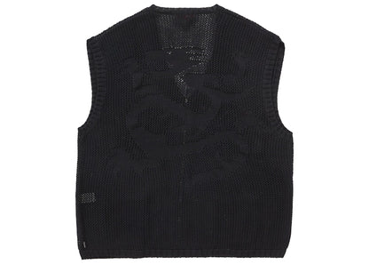 Supreme Dragon Zip Up Sweater Vest Black