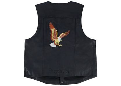 Supreme Eagle Leather Vest Black