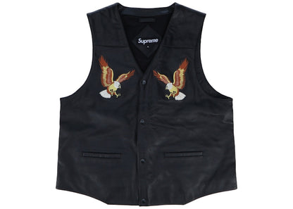 Supreme Eagle Leather Vest Black