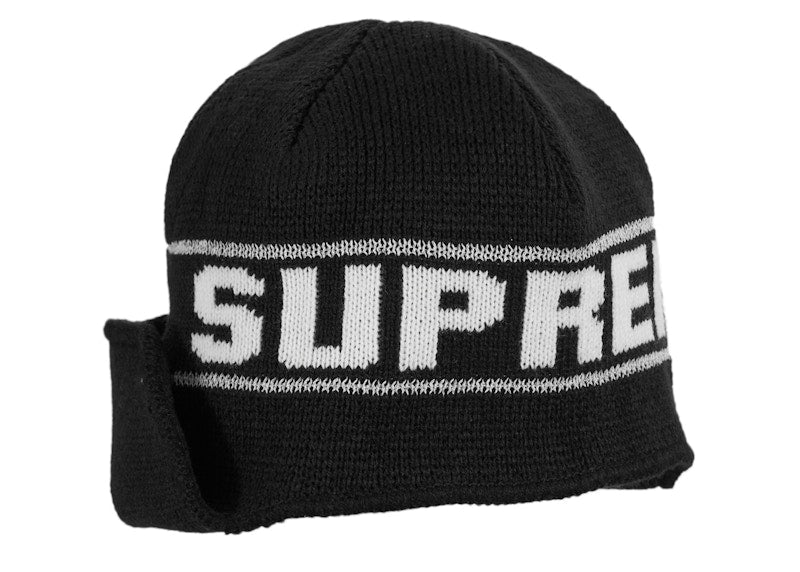 Supreme Earflap Beanie Black