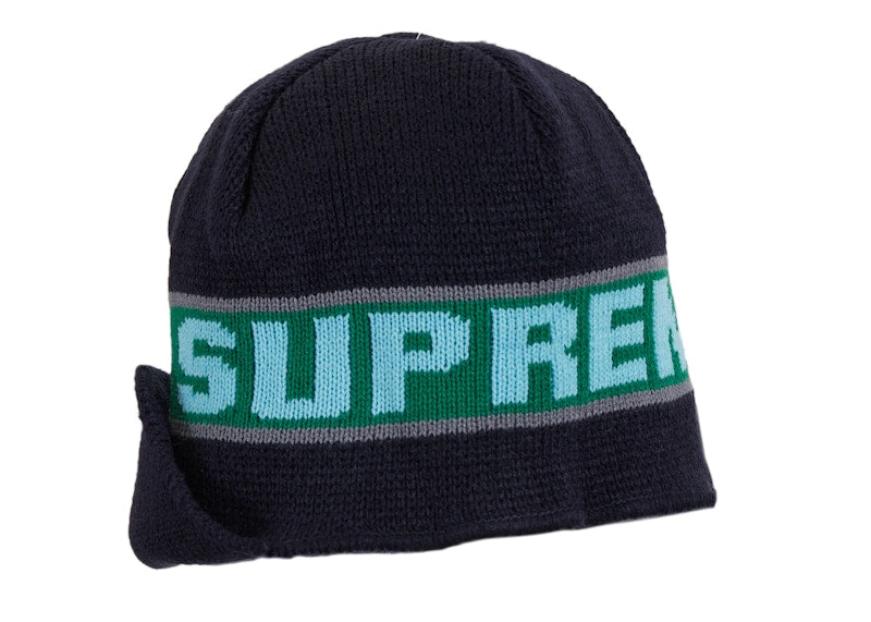 Supreme Earflap Beanie Navy