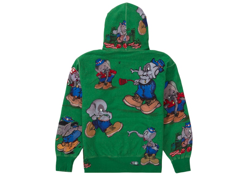 Supreme Elephant Hooded Sweatshirt Green