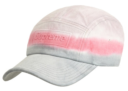 Supreme Embossed Denim Camp Cap Pink Dip Dye