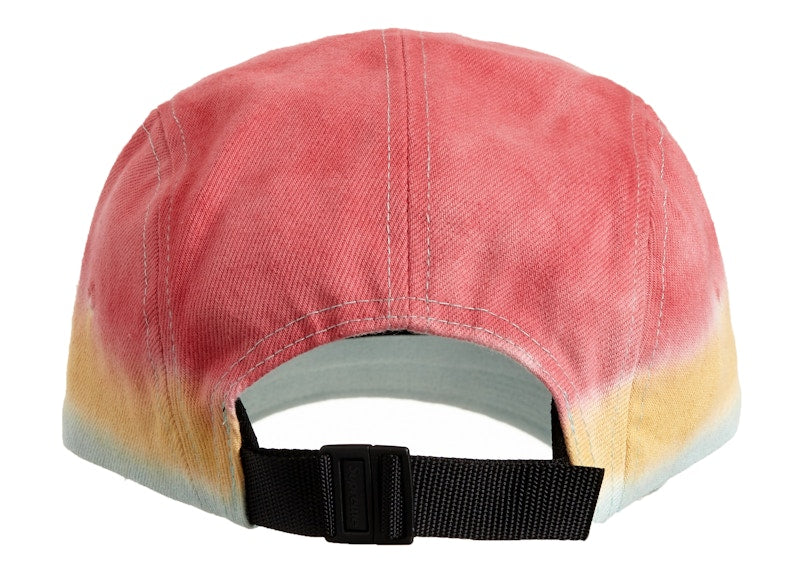 Supreme Embossed Denim Camp Cap Red Dip Dye