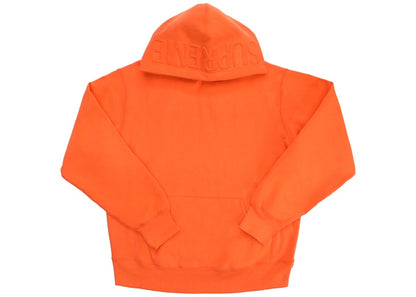 Supreme Embossed Logo Hooded Sweatshirt Bright Orange