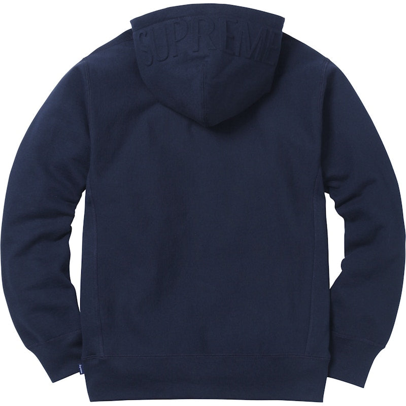 Supreme Embossed Logo Hooded Sweatshirt Navy